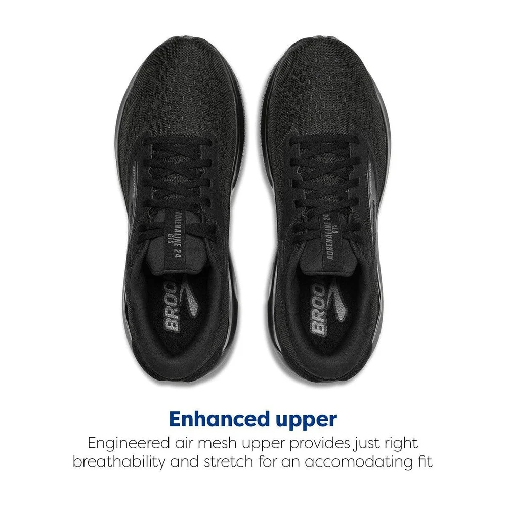 Brooks Women's Adrenaline GTS 24 Wide Black/Black/Ebony 120426-1D-020